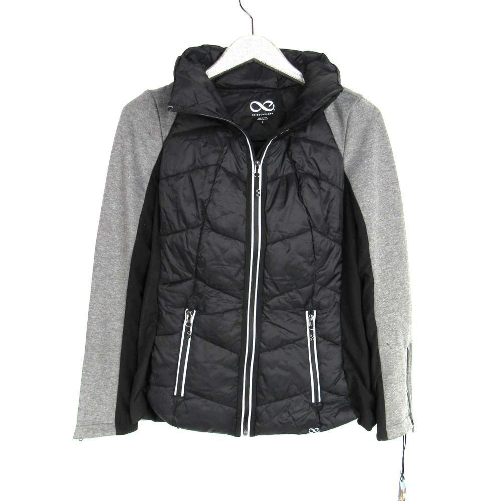 Be Boundless Women’s Division Mixed Nylon/Knit Jacket in Black Sz S